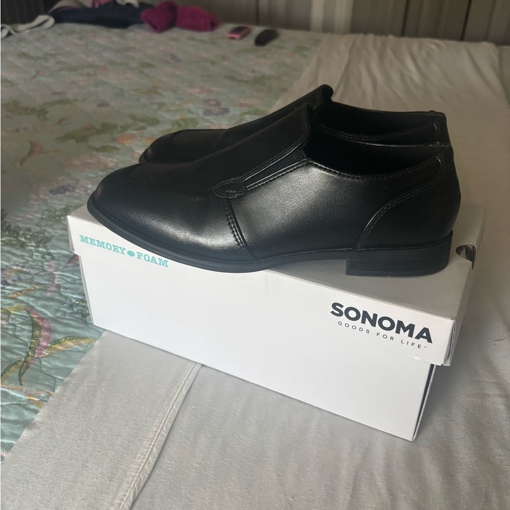 Sonoma Black Leather Slip-On Shoes